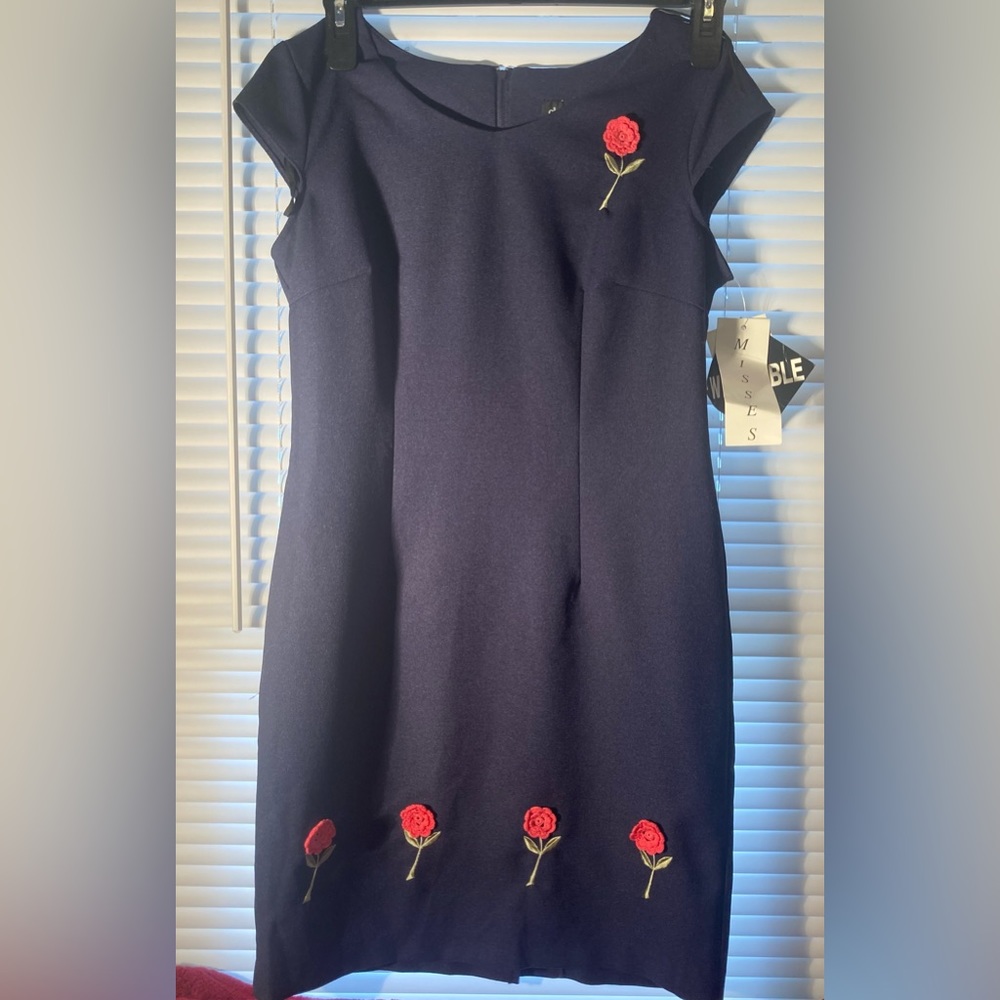 Vintage Chad’s Place, Made In The USA, Navy Blue Dress Size 8
